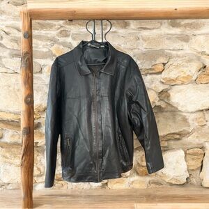 Vintage Max Cocos Men’s Black Leather Jacket Size Large style Motorcycle